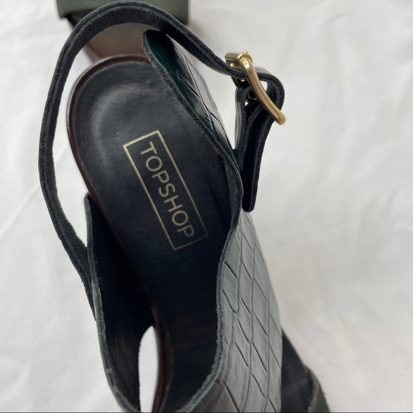 Topshop Platform Green Block Heels - Picture 9 of 11